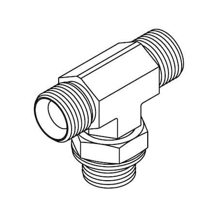 Tompkins Hydraulic Fitting, International 04MBSPP-04MBSPP-04MBSPP ADJ TEE 3858-04-04-04